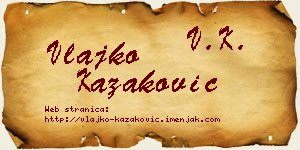 Vlajko Kazaković vizit kartica